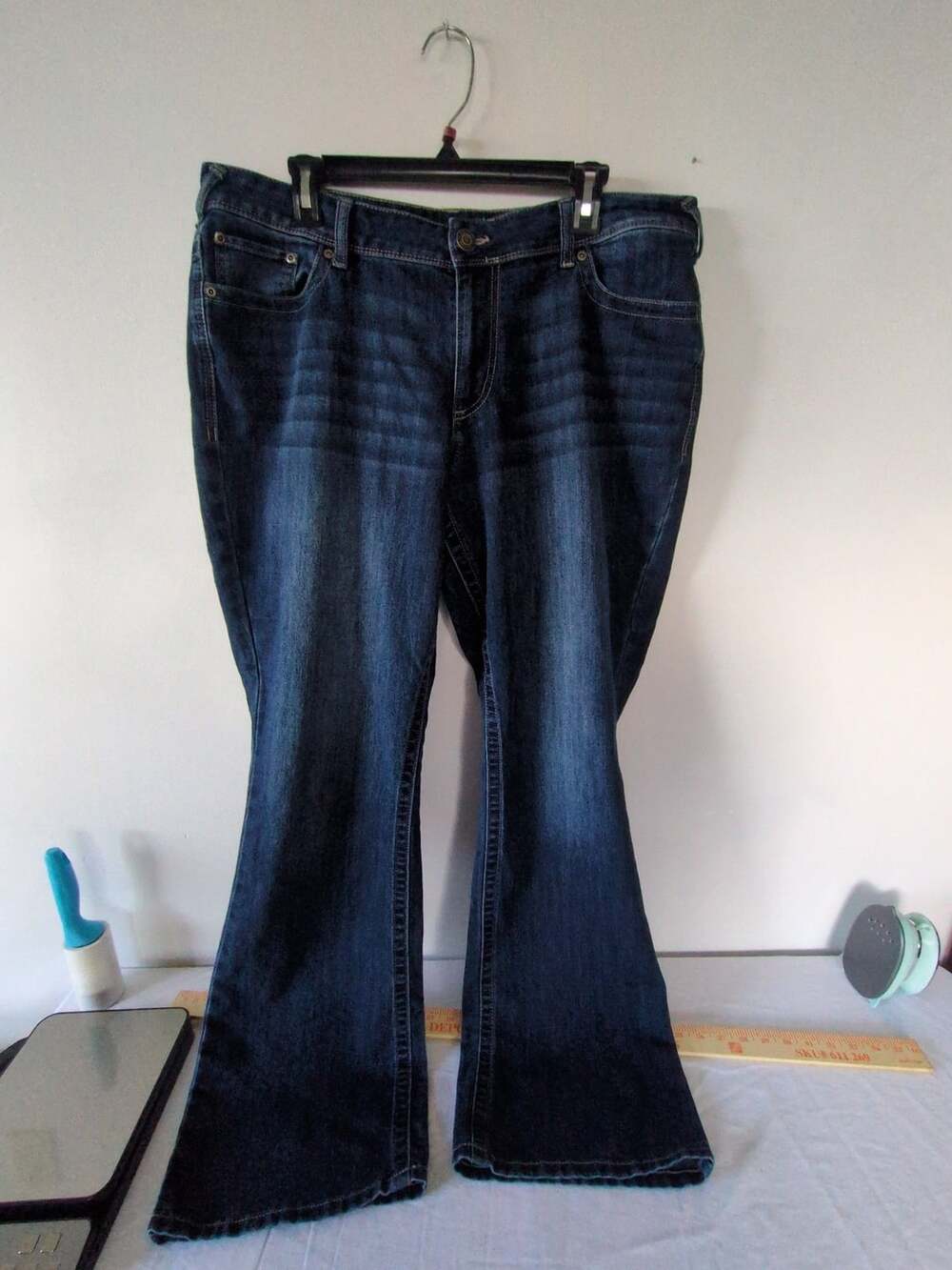 maurices Flare Jeans Size 18W Long Dark Wash Denim